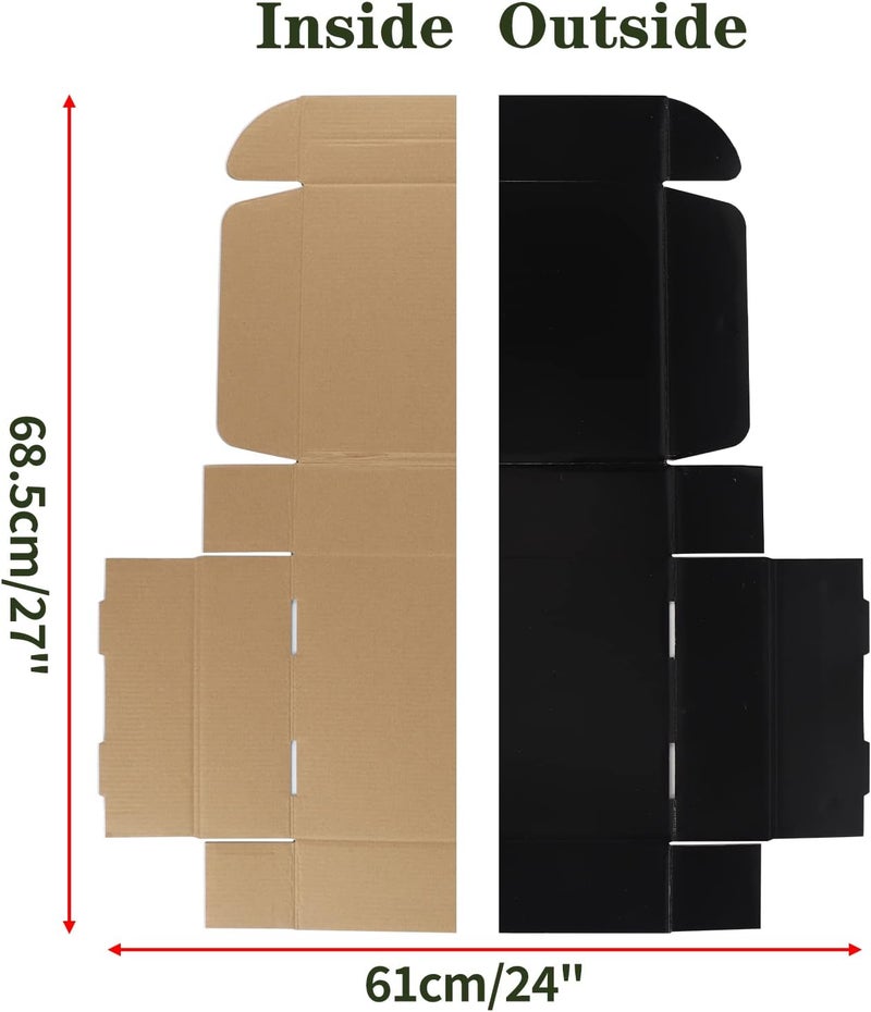 EXYGLO Shipping Cardboard Boxes for Small Business, Packing and Mailing, 12x9x3 - Pack of 20, Black - Image 3